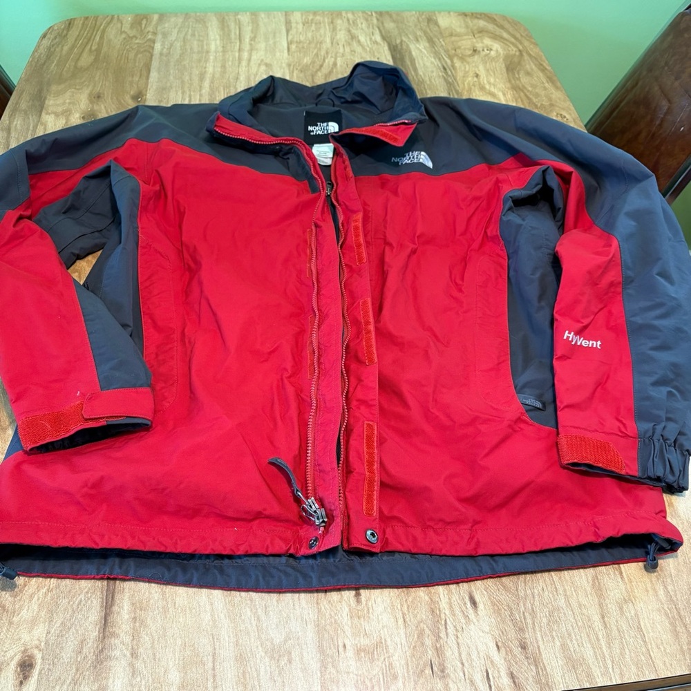 The North Face Red & Black Full Zip HYVENT Ski Snowboard Jacket Mens Size XL